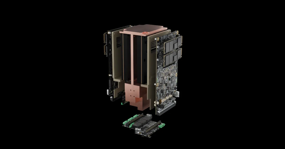 NxA-ECM card stack partially assembled