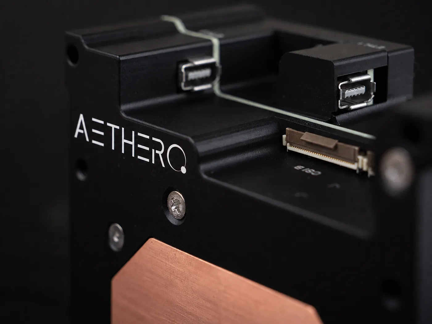 Close-up of the NxN-ECM enclosure and Aethero mark