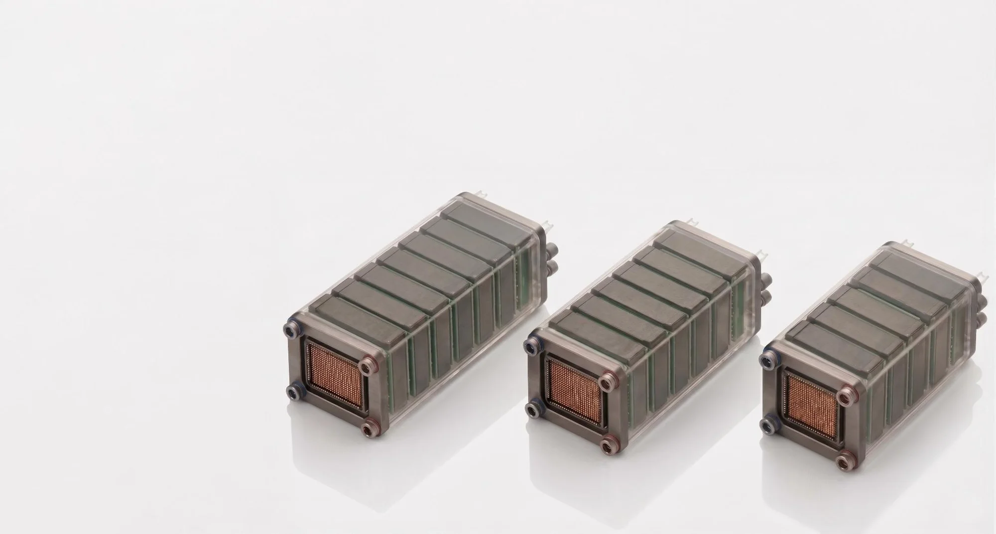 Three SDC compute nodes with transparent enclosures
