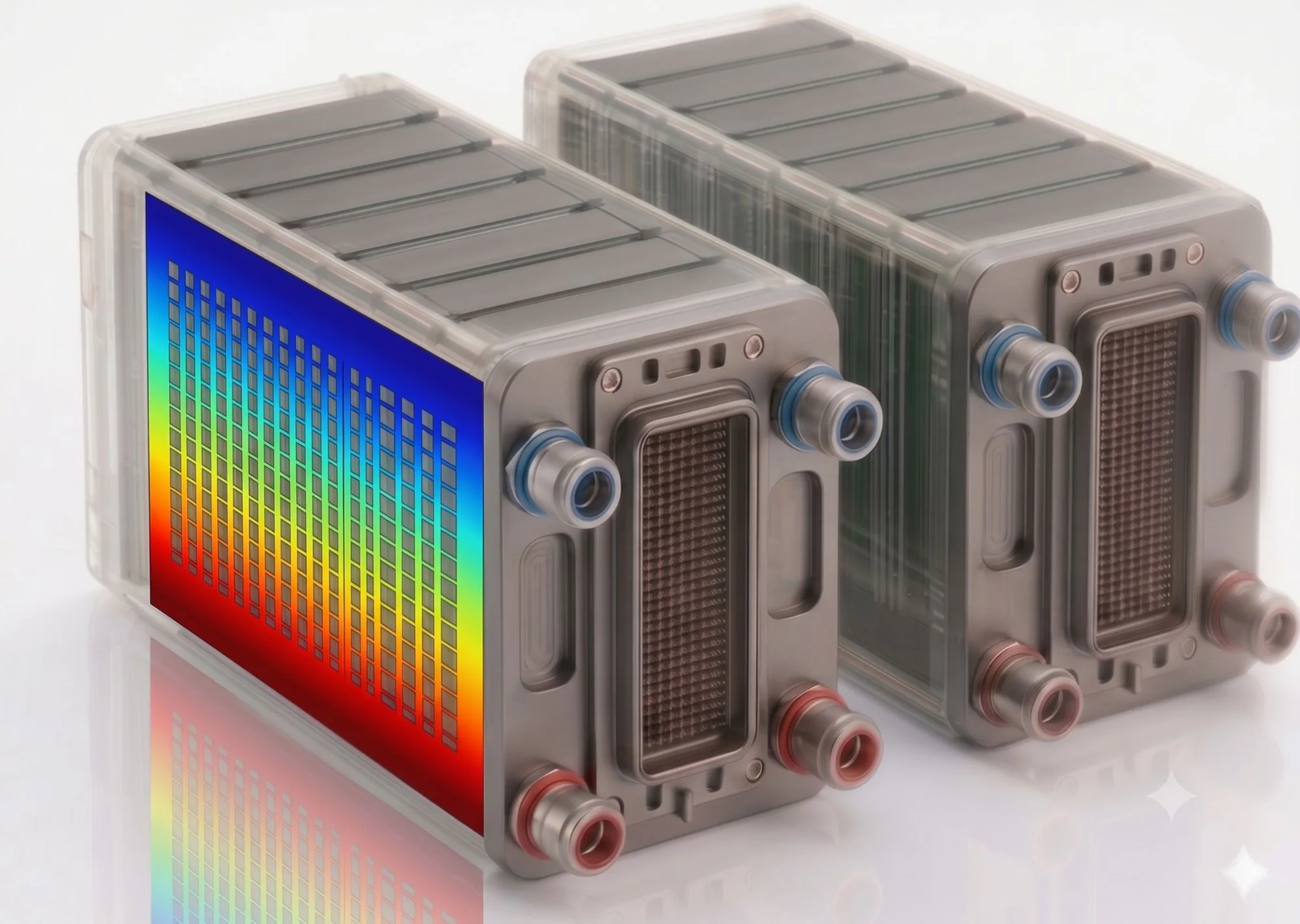 SDC node thermal map and liquid cooling ports