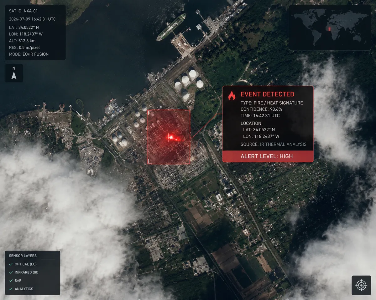 Autonomous image flagging application alerting on a detected event over cloud cover
