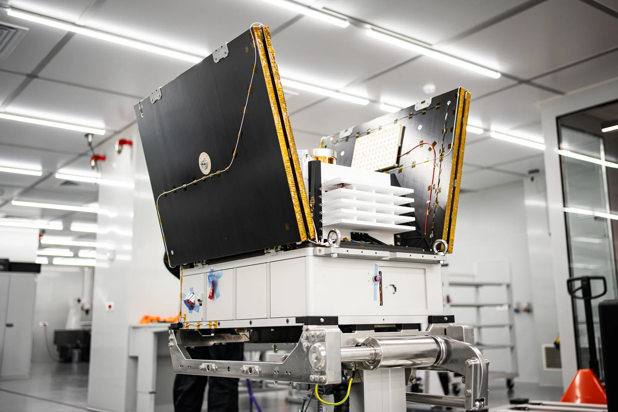 Titan, front view with payload radiators